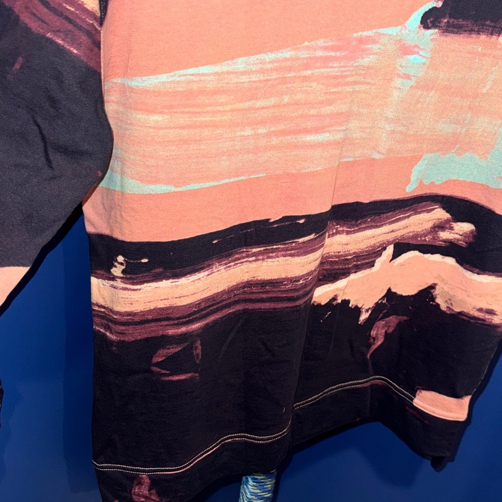 Grey State- Purple & Pink Abstract Landscape Long Sleeve Top - Picture 13 of 15